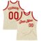 Custom Cream Red Authentic Throwback Basketball Jersey