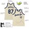Custom Cream Navy Authentic Throwback Basketball Jersey