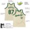 Custom Cream Green Authentic Throwback Basketball Jersey