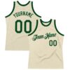 Custom Cream Green Authentic Throwback Basketball Jersey