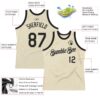 Custom Cream Black Authentic Throwback Basketball Jersey