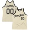 Custom Cream Black Authentic Throwback Basketball Jersey