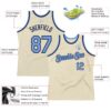 Custom Cream Light Blue-Navy Authentic Throwback Basketball Jersey
