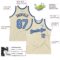 Custom Cream Light Blue-Navy Authentic Throwback Basketball Jersey