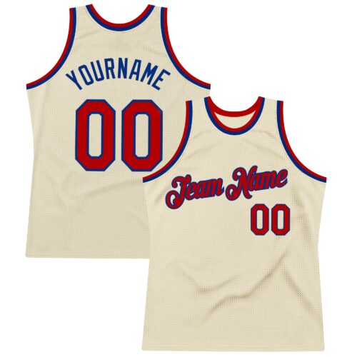 Cream1053 Custom Cream Red-Royal Authentic Throwback Basketball Jersey