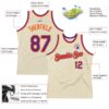 Custom Cream Purple-Orange Authentic Throwback Basketball Jersey