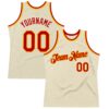 Custom Cream Red-Gold Authentic Throwback Basketball Jersey