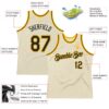 Custom Cream Black-Gold Authentic Throwback Basketball Jersey