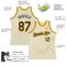 Custom Cream Black-Gold Authentic Throwback Basketball Jersey