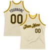 Custom Cream Black-Gold Authentic Throwback Basketball Jersey