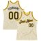 Custom Cream Black-Gold Authentic Throwback Basketball Jersey