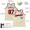 Custom Cream Red Navy-White Authentic Throwback Basketball Jersey