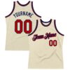 Custom Cream Red-Navy Authentic Throwback Basketball Jersey