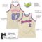 Custom Cream Light Blue Black-Pink Authentic Throwback Basketball Jersey