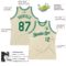 Custom Cream Kelly Green-White Authentic Throwback Basketball Jersey