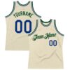 Custom Cream Royal-Green Authentic Throwback Basketball Jersey