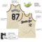 Custom Cream Navy-Old Gold Authentic Throwback Basketball Jersey