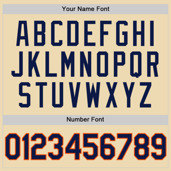 Custom Cream Navy-Orange Authentic Throwback Basketball Jersey