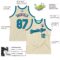 Custom Cream Teal-Navy Authentic Throwback Basketball Jersey