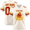 Custom Cream Red-Gold Authentic Football Jersey