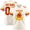 Cream1089-1 Custom Cream Red-Gold Authentic Football Jersey