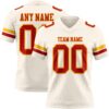 Custom Cream Red-Gold Authentic Football Jersey