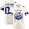 Cream1091-1 Custom Cream Royal Authentic Football Jersey