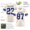 Cream1091-2 Custom Cream Royal Authentic Football Jersey
