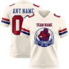 Custom Cream Red-Royal Authentic Football Jersey