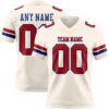 Custom Cream Red-Royal Authentic Football Jersey