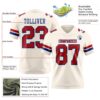 Custom Cream Red-Royal Authentic Football Jersey