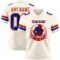 Cream1093-1 Custom Cream Royal-Red Authentic Football Jersey