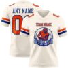 Custom Cream Orange-Royal Authentic Football Jersey