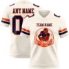 Custom Cream Navy-Orange Authentic Football Jersey