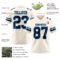 Cream1101-2 Custom Cream Navy-Teal Authentic Football Jersey