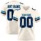 Cream1101 Custom Cream Navy-Teal Authentic Football Jersey