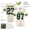 Cream1102-2 Custom Cream Navy-Neon Green Authentic Football Jersey