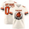Custom Cream Orange-Black Authentic Football Jersey