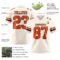 Cream1105-2 Custom Cream Orange-Black Authentic Football Jersey