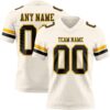 Custom Cream Black-Gold Authentic Football Jersey