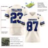 Custom Cream Royal-Black Authentic Football Jersey