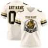 Custom Cream Black-Old Gold Authentic Football Jersey