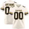 Custom Cream Black-Old Gold Authentic Football Jersey