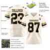 Custom Cream Black-Old Gold Authentic Football Jersey