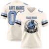 Custom Cream Light Blue-Black Authentic Football Jersey