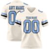 Custom Cream Light Blue-Black Authentic Football Jersey