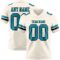 Custom Cream Teal-Black Authentic Football Jersey