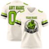 Custom Cream Neon Green-Black Authentic Football Jersey