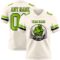 Cream1116-1 Custom Cream Neon Green-Black Authentic Football Jersey