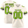 Custom Cream Neon Green-Black Authentic Football Jersey
